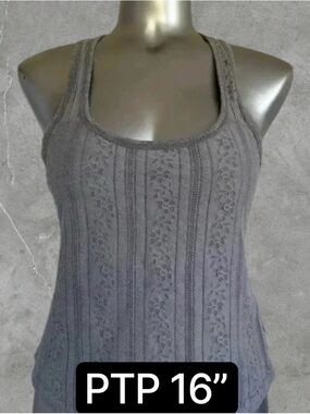 Free 💟Hollister Grey  Lace Tank Top